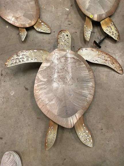 Set of Three Metal Sea Turtle Wall Decorations