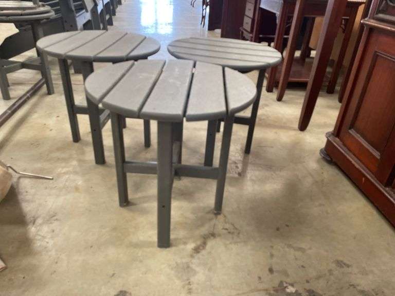 Set of Three Outdoor Side Tables