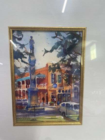 Oxford Square Watercolor Painting