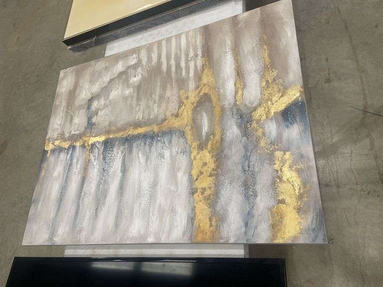 Abstract Painting with Gold Accent