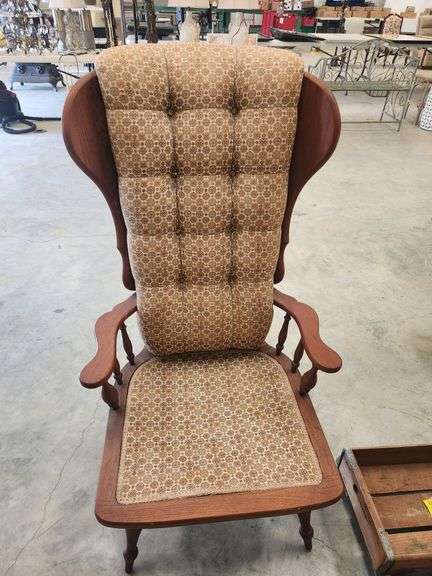 Upholstered Wingback Armchair with Tall Back