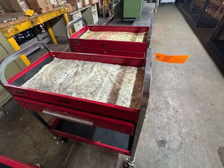 (2) Red rolling Carts