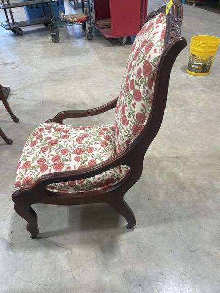 Elegant Upholstered Accent Chair with Floral Pattern