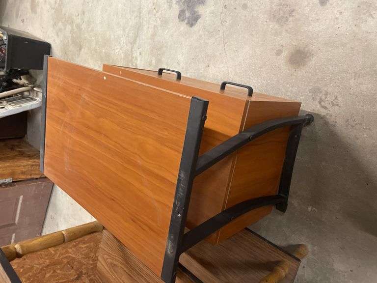 Small Wood Grain Finish Side Table with Drawers