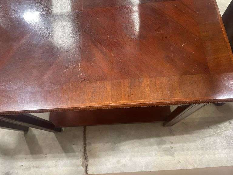 Small Mahogany Side Table with Shelf