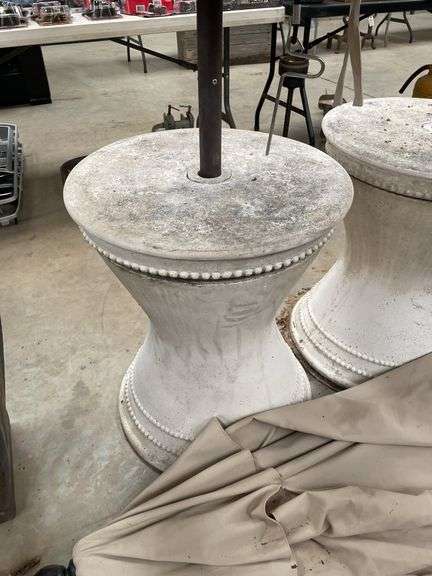 Set of Three Patio Umbrellas with Stands