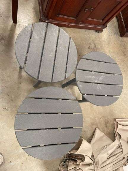 Set of Three Outdoor Side Tables