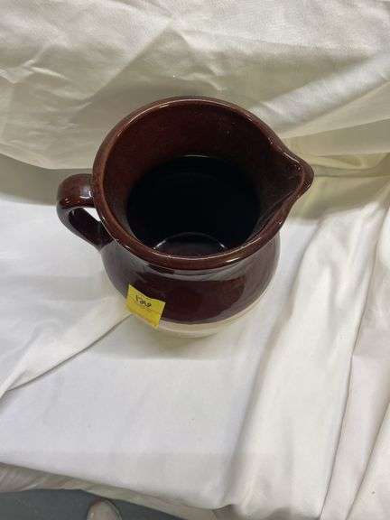 Two-Tone Stoneware Pitcher with Handle