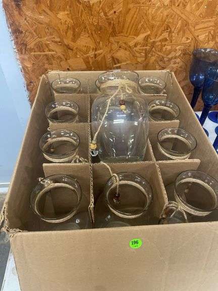 (12) Glass Vases with Decorative Twine