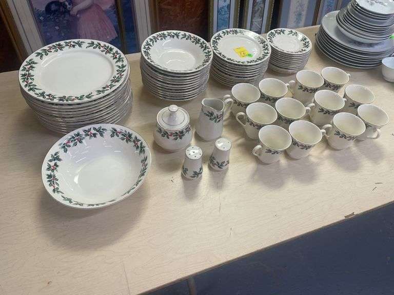 Formalities by Baum Bros Holly Berry China Set