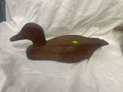 (2) Hand Carved Wooden Duck Decoys, Signed