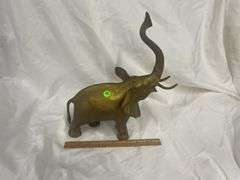 Detailed Brass Elephant Sculpture