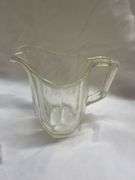 (2) Pressed Glass Pitchers and Leaded Crystal Napkin Holder