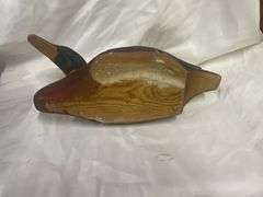 (2) Hand Carved Wooden Duck Decoys, Signed