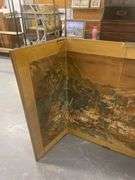 Asian Style Four Panel Screen with Landscape Art