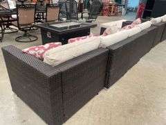 Outdoor Wicker Patio Sectional Sofa with Cushions