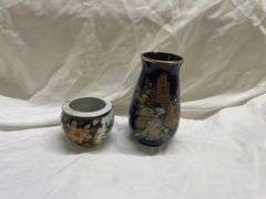 Oriental Floral Vase and Flower Pot