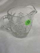 Assorted Glass Creamers and Decorated Tumbler