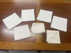 Collection of Assorted Cloth Napkins and Handkerchief