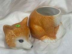Fox Cookie Jar with Salt and Pepper Shakers