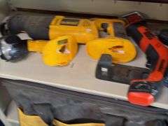 DeWalt & Ryobi Power Tools with Case and Tool Bag