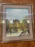 Framed 'Folland' Print of Cityscape & River