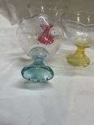 (6) Dessert Bowls with Colored Stems