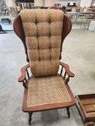 Upholstered Wingback Armchair with Tall Back