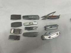 Lot of (11) Promotional Pocket Knives and Money Clips