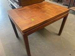 Wood Parquet Top Side Table