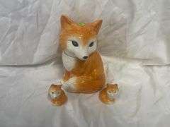 Fox Cookie Jar with Salt and Pepper Shakers