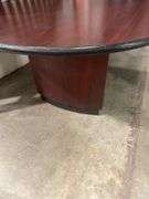 Large Conference Table with Wood Grain Finish