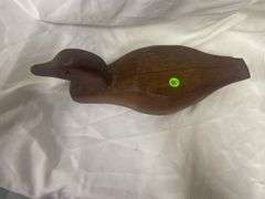 (2) Hand Carved Wooden Duck Decoys, Signed