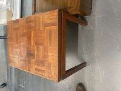 Wood Parquet Top Side Table