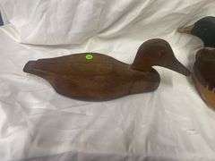 (2) Hand Carved Wooden Duck Decoys, Signed
