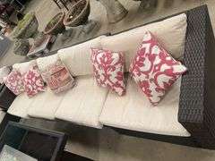 Outdoor Wicker Patio Sectional Sofa with Cushions