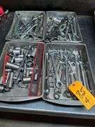 (4) Pans of Wrenches & Sockets