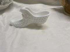 Assorted Decorative Bowls, Shoe, and Teapot