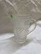 (2) Pressed Glass Pitchers and Leaded Crystal Napkin Holder