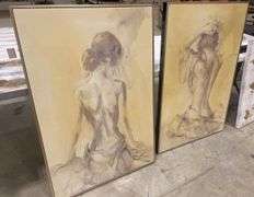 Pair of Framed Nude Study Art Prints