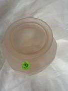 Clear Candleholder with Prisms and Pink Vase