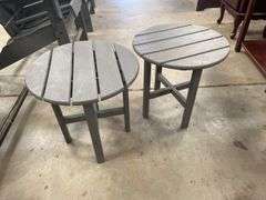 Set of Two Outdoor Round Side Tables