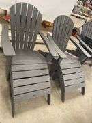 (2) Gray Trex Adirondack Chairs with Footstools