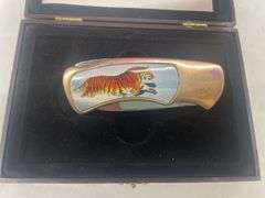 Tiger Folding Knife in Presentation Box
