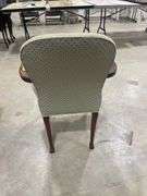 Upholstered Armchair with Carved Legs