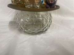 Vintage Liquor Pump Dispenser and Assorted Shot Glasses