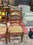 (2) Wooden Ladder Back Chairs