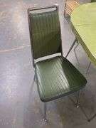 Retro Style Green Dining Set with Table and Four Chairs