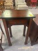 Dark Wood Side Table with Drawer