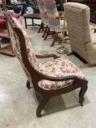 Elegant Upholstered Accent Chair with Floral Pattern